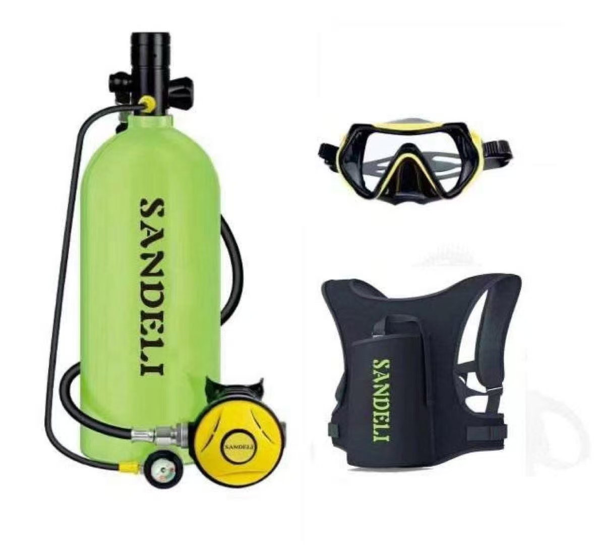 Snorkel Mask Full Face - Fabrieksgemaakte 4-liter duikflesregelaar met volgelaatsmasker, duurt
