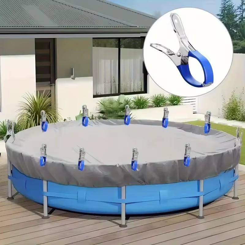Pool Ladder Above Ground - 6 stuks duurzame roestvrijstalen zwembadafdekclips met