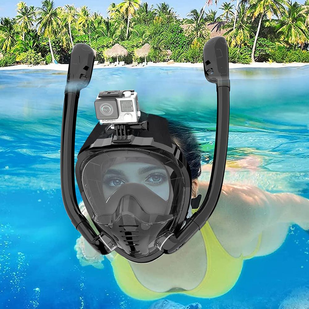 Snorkel Mask Full Face - Volgelaatssnorkelmasker 180 ° Panoramisch zicht Siliconen