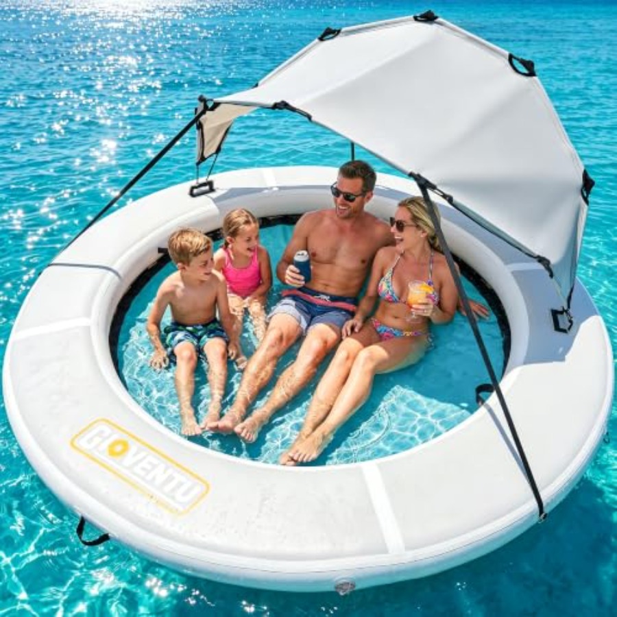 Pool Float Ring Inflatable - 8FT opblaasbare waterhangmat drijfring voor gebruik