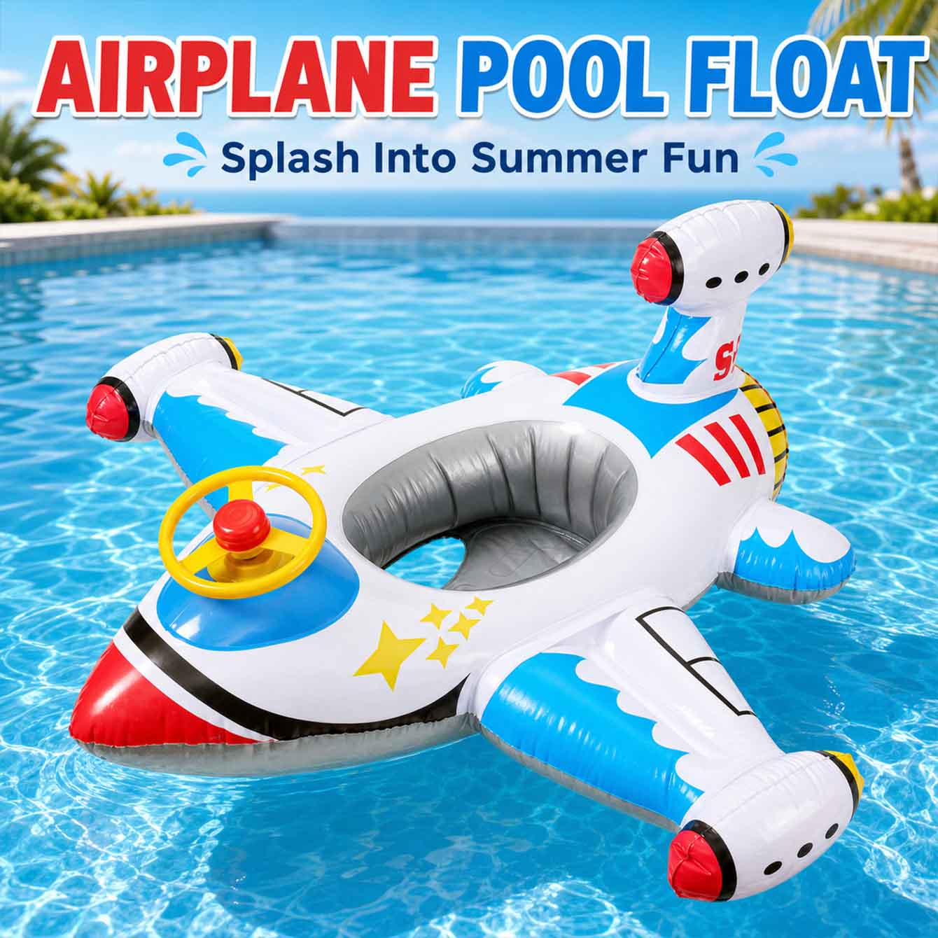 Pool Float Ring Inflatable - 1PC Vliegtuig Zwemvlot Opblaasbaar Zwembad Speelgoed