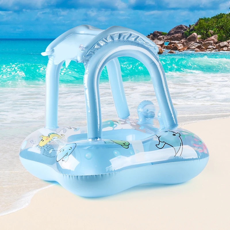 Pool Lounger Inflatable - Opblaasbare zwemstoel met zonnescherm, drijver voor