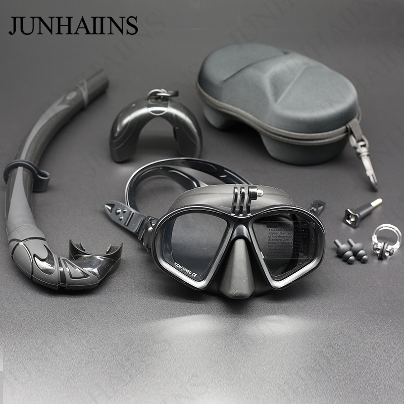 Snorkel Mask Full Face - Duikmasker met laag volume, gehard glas,