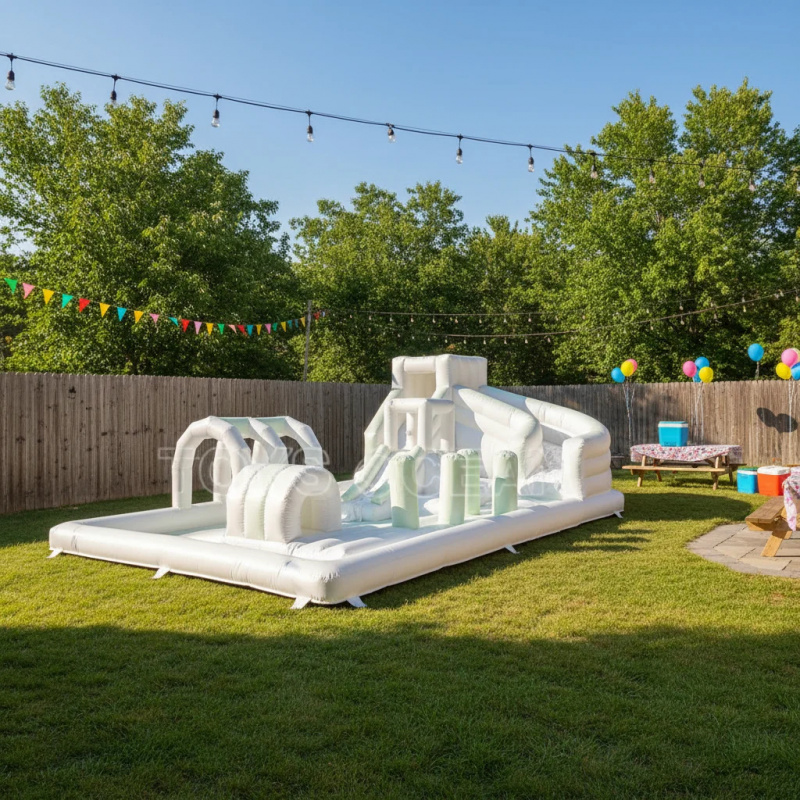 Water Slide Inflatable - Commerciële opblaasbare waterhindernisbaan met glijbaan en