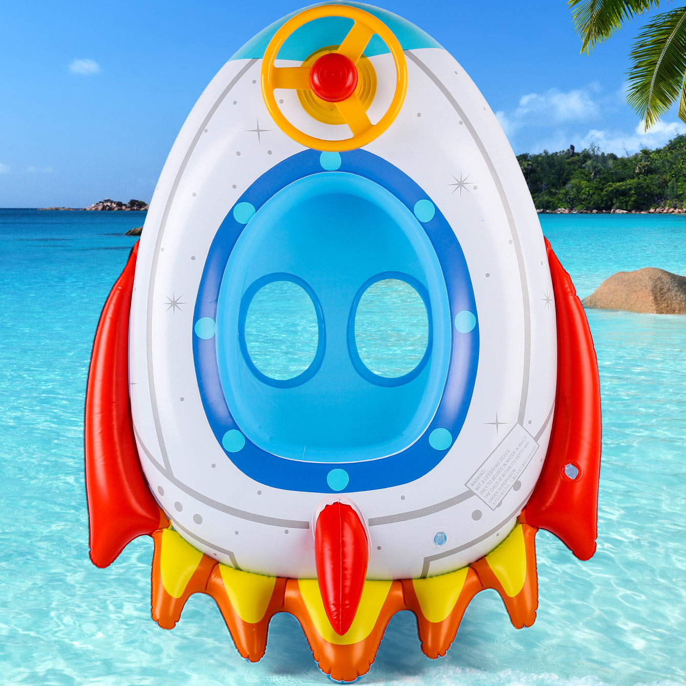 1PC raketvormige verdikte opbl - Pool Float Ring Inflatable recensie en prijs