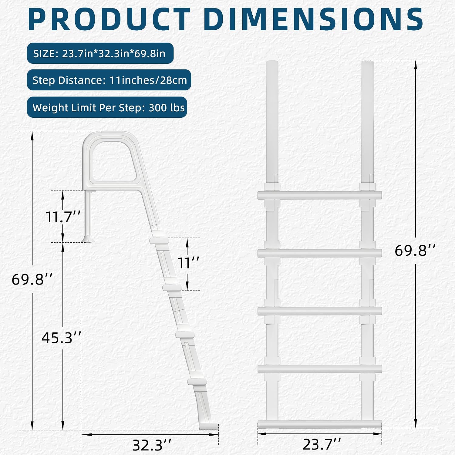 Zwembadtrap, 5-traps zwembadtr - Pool Ladder Above Ground recensie en prijs