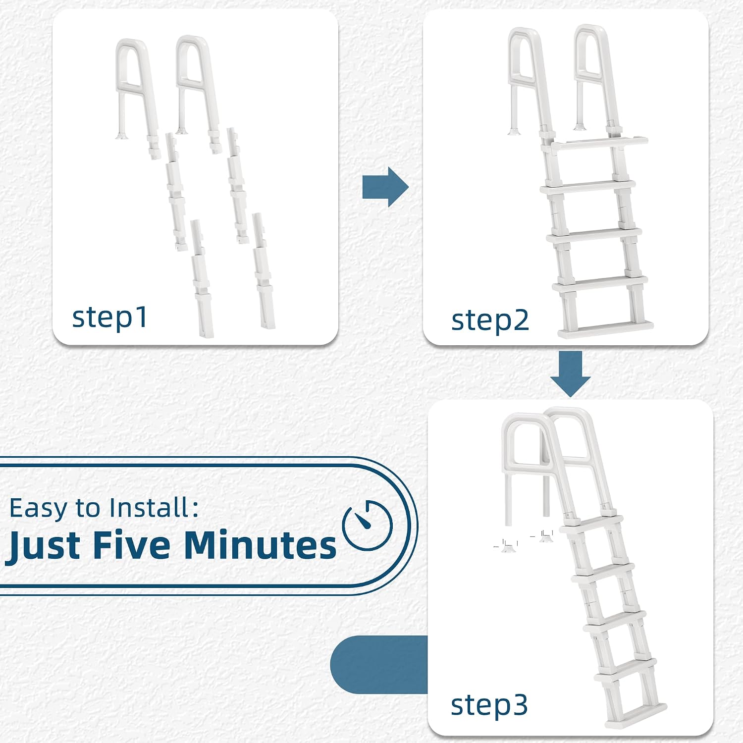 Zwembadtrap, 5-traps zwembadtr - Pool Ladder Above Ground recensie en prijs