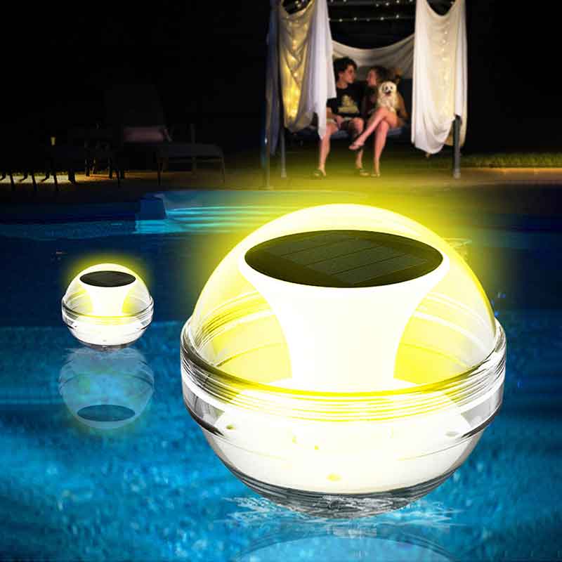 Zonne-aangedreven drijvende zw - Pool Light Solar Rechargeable recensie en prijs
