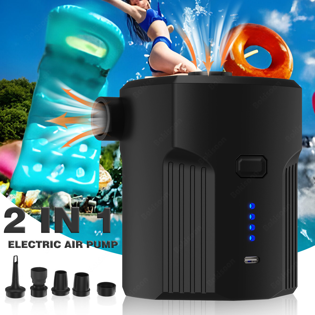 Draagbare elektrische luchtpom - Pool Lounger Inflatable recensie en prijs