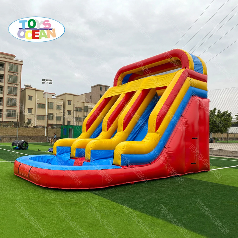 Rode Gele Blauwe Drievoudige B - Water Slide Inflatable recensie en prijs